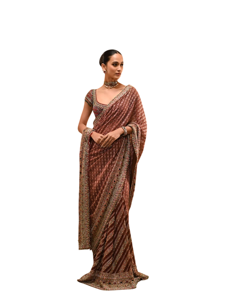 Model wearing Naya Mausam saree